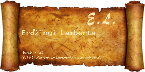 Erényi Lamberta névjegykártya